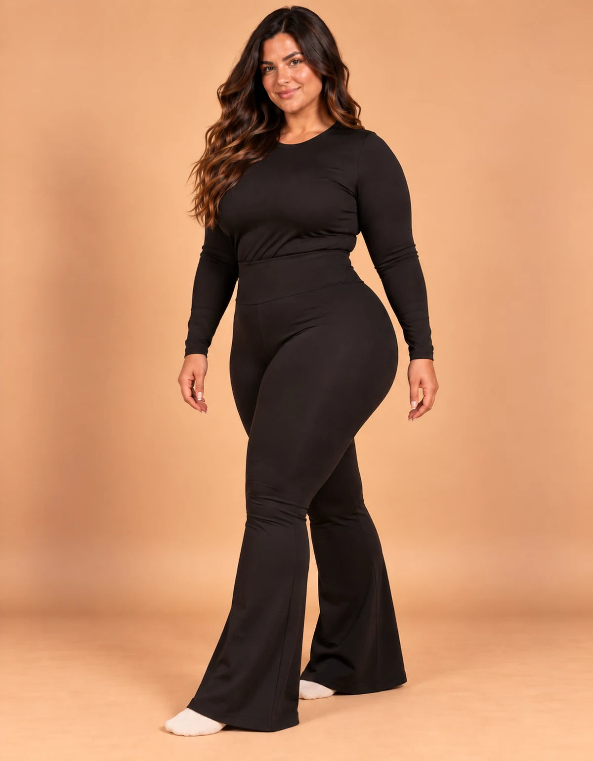 Kit 2 Calças Flare Térmicas Peluciadas Plus Size - foto 1