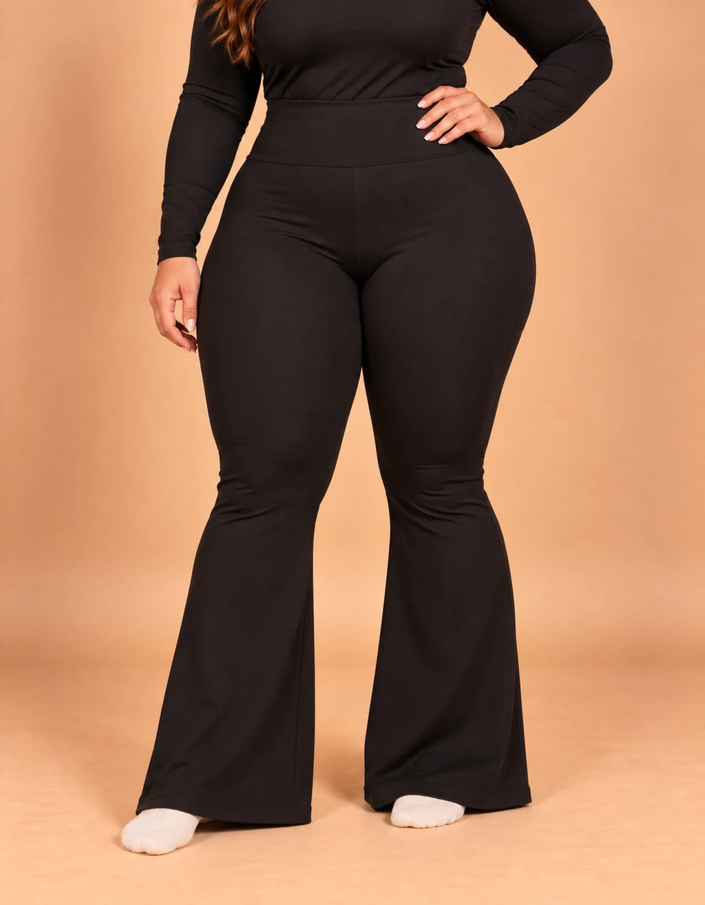 Kit 2 Calças Flare Térmicas Peluciadas Plus Size - foto 4
