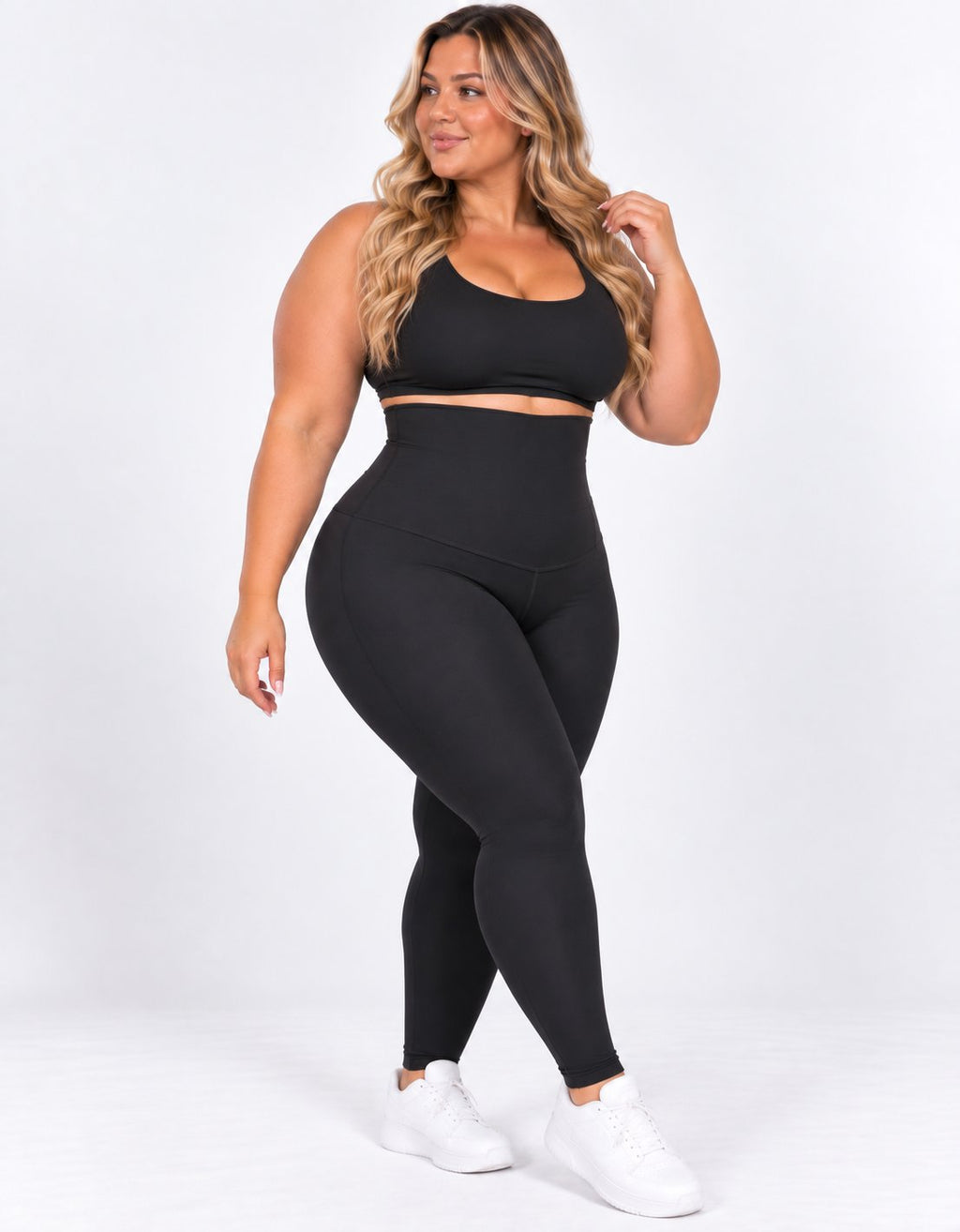 Kit 2 Leggings Modeladoras Plus Size Cós 20cm - foto 2