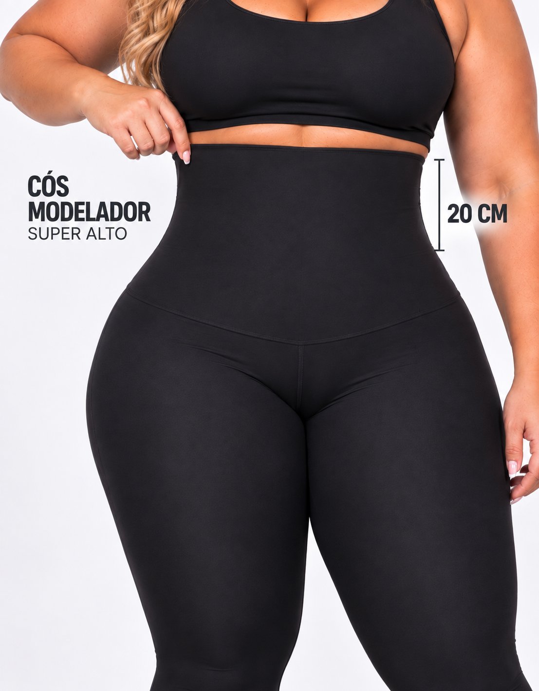 Kit 2 Leggings Modeladoras Plus Size Cós 20cm - foto 5