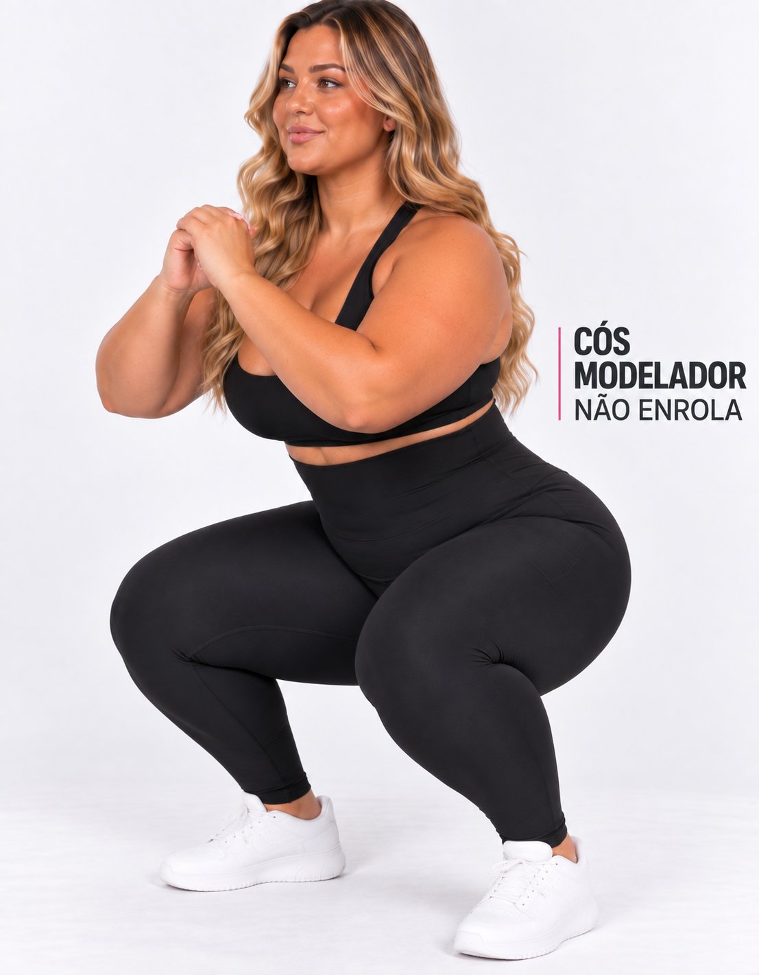 Kit 2 Leggings Modeladoras Plus Size Cós 20cm - foto 6