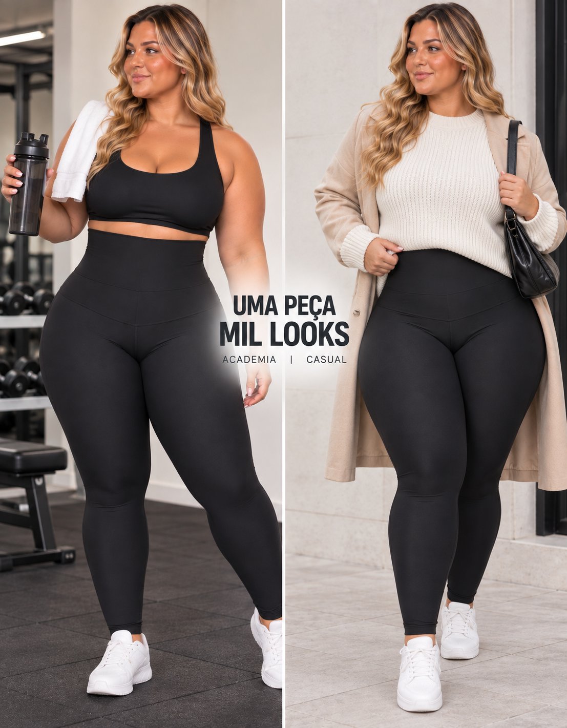 Kit 2 Leggings Modeladoras Plus Size Cós 20cm - foto 7