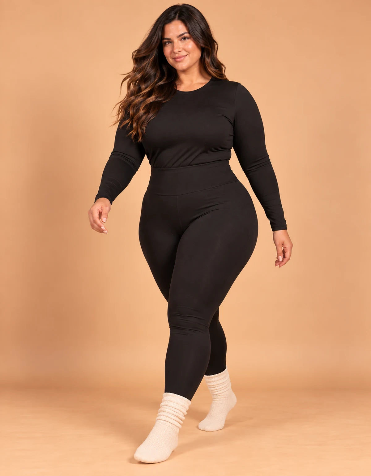 Kit 2 Leggings Térmicas Peluciadas Plus Size - foto 7